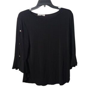 CT2285 Green Envelope Black Bell Sleeve Blouse M